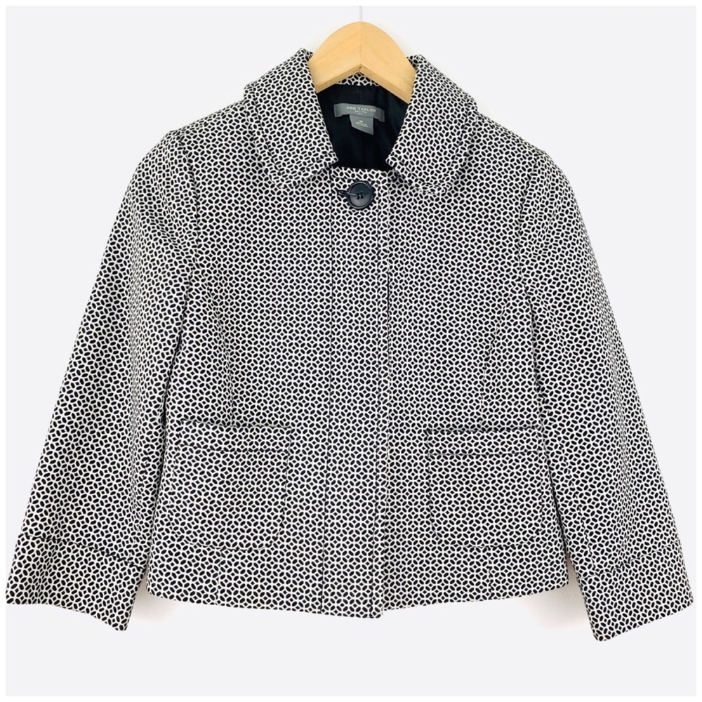 Ann Taylor Black & White Geometric Jacket